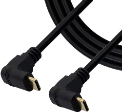 Type C Male to Type C Male 90 Degree Cable Up/Down Angle Charging Data Synchronization Extension Cable 3FT