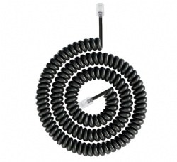 Coiled Telephone Handset Cord, RJ9 4P4C High-Elasticity Spring Cable for Landline Phones, Tangle-Resistant Desktop Receiver Wire (Stretches to 6.5ft/10ft, Black)