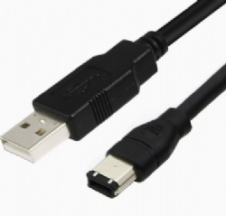 USB A Male to 6-Pin FireWire Cable, High-Speed 400Mbps Data & Audio Connection Cord for DV Camcorders, Pro Audio Interfaces, Scanners & Legacy Gear - 28AWG Shielded Copper (1.8m/3m/4.5m)