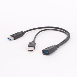 2 in 1 usb 3.0 A female to double USB 3.0 A male Y splitter cable