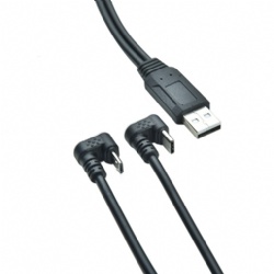 180 Degree U-Shape USB C & Micro USB Splitter Cable, 180° Back-Flip Gaming Charger Cord for Android Phones and Tablets, Ergonomic Fast Charging & Data Sync Hub (30cm/1FT, OD4.0mm, Note: C-Port Syncs/Charges, Micro-Port Charges Only)