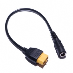 XT60 Female to DC 5.5mm x 2.1mm / 5.5mm x 2.5mm Adapter Cable, 20AWG 5A High Current Power Cord for Lipo Balance Chargers, FPV Drones, and Portable Power Stations (27cm/10.6in)