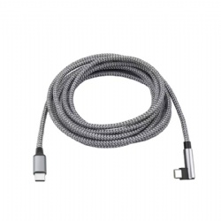 90 Degree Braided PD60W USB-C to USB-C Cable, Custom Extra Long High Power Fast Charging & Data Cord for Phone & Laptop