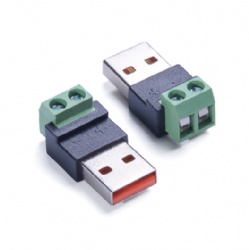 Solderless USB A Male to 2-Pin Screw Terminal Block Adapter | 5A High-Current USB to Green Terminal Connector Pluggable DIY Power Supply Block for LED Strips, Small Appliances, Phones & Tablets