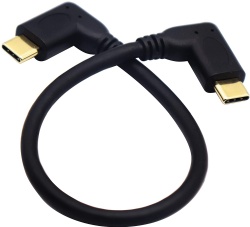 90 Degree USB 3.1 Type C Male to Male Gen 2 (10Gbps) Connector Extension Cable, Supports Charging, Data, Audio, Video Cable for New MacBook Pro 2017(20CM, M/M)
