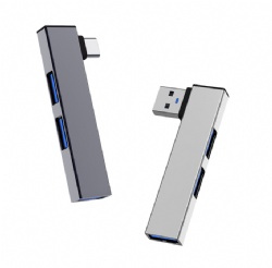 90 Degree USB C Hub, Space-Saving 3-in-1 Right Angle Type C Adapter with 4K HDMI, 100W Power Delivery, USB 3.0 Port, L-Shape Docking Station for Steam Deck, iPad Pro, MacBook, and More