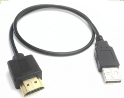 (50CM/1.65ft) Gold Plated HDMI to USB Convertor Cable Cable USB 2.0 A Male to HDMI Male Charger Cable Adapter