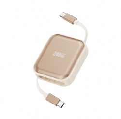 PD 240W Retractable USB C to USB C Fast Charging Cable for iPhone 17 16 15 Samsung Android MacBook Pro Travel Cord