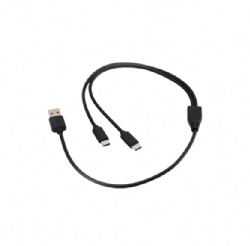 2A Dual Type-C 1-to-2 Fast Charging Cable 1m USB C Y-Splitter Cord with Reinforced Middle Card for Multiple Phones