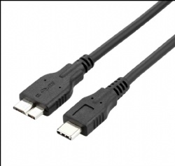USB 3.0 Type-C to Micro-B Cable, 5Gbps High-Speed Data Sync Cord, Stainless Steel Connector with 15μ Gold-Plated Terminal, for External Hard Drive & Mobile Devices – 1M (White/Black)