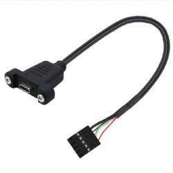 Type-C Panel Mount to 9Pin Motherboard Header Adapter Cable (20cm)