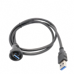 IP67 Waterproof USB 3.0 Panel Mount Male to Female Extension Cable – Aviation Connector for Automotive, Marine & Motorcycle