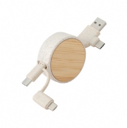RETRACTABLE 5 IN 1 USB CABLE 100CM PURE COPPER 24A FAST CHARGE TPE 3 IN 1 COMPATIBLE APPLE ANDROID TYPEC PORTABLE CARRY CASE WITH LOGO OPTION
