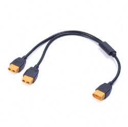 20AWG 6A XT60 Male to Dual XT60 Splitter Cable 30cm PVC Oxygen-free Copper Wire, RC Model Drone Lithium Battery Power Connector Extension Cable