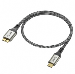 10Gbps USB C Hard Drive External Cable, 1.5 FT Short Micro B to USB C Cord