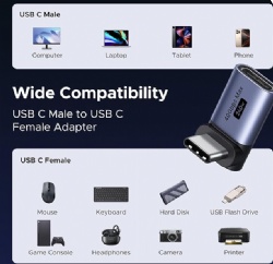 Right Angle USB C Male to Female Adapter[40Gbps,240W,8K 60Hz] Compatible for Switch 2,Steam Deck,ROG Ally,MacBook,iPhone 17/16,iPad,Thunderbolt 4