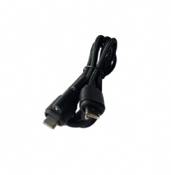Type-C to Type-C 5 Core Braided Cable With Locking Screw, Pure Copper Wire, Fixed Panel Type-C Cable For Industrial Equipment