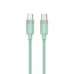 Custom Transparent Braided USB-C to USB-C Cable, 240W PD Fast Charging Cable, 1.2m, 480Mbps Data Transfer for Phones & Laptops