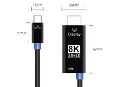 Type-C to HDMI 8K60Hz Cable With PD 100W Fast Charging 48Gbps Bandwidth Aluminum Alloy For Switch Laptop Phone Screen Casting Cable
