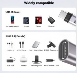 usb c extender Supports Up to 40Gbps Data Transfer and 240W Fast Charging , Usbc to Usbc adapter,usb c extension Compatible with Thunderbolt 4/3 Supports 4K@240Hz Video for USB-C Devices
