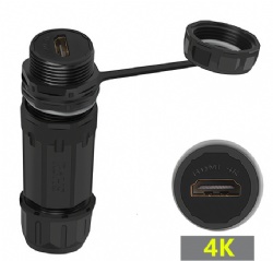 M20 5521 Waterproof Panel Mount Connector IP68 Female to Female, 12-48VDC 5A DC Power Bulkhead Receptacle with Dust Cover for Outdoor Communication Surveillance Solar Storage Enclosure