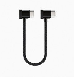 30cm Short 90° Elbow Type-C to USB 3.0 Adapter Cable, Nylon Braided OTG Data Cord for DJI Drone Controller, iPhone 15, Samsung, USB Flash Drive, Mouse, Keyboard