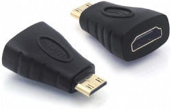 Gold Plated Mini HDMI to Standard HDMI Connector 4K Compatible for Camera