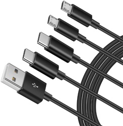 double USB Type C/Double Micro usb to USB 2.0 A male power charge multi 4 in 1 cable