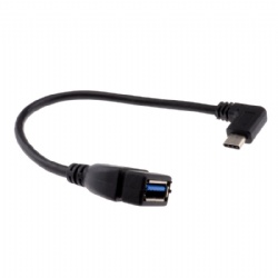 Right Angle USB 3.1 Type C to USB 3.0 Type A Socket Adapter Cable OTG