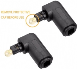 Right Angle Toslink Optical Audio Cable Adapter 360 Degree Rotatable