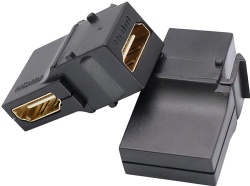 Gold Plated Right Angle HDMI Keystone Jack Insert Female to Female 3D 4K Coupler Adapter for Wall Plate