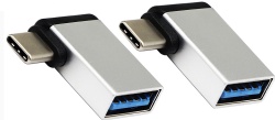 USB A 3.0 Female to 90 Right & Left Angle Type C Male Converter