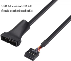 USB 3.0 19Pin male to USB 2.0 9Pin female convertor Computer cable connector,Motherboard adapter