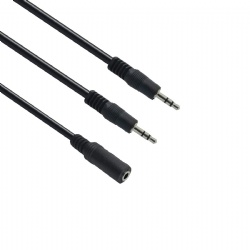 6ft 3.5mm Stereo Female to 2-Male Y-Splitter Audio Cable