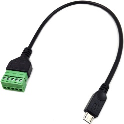 Micro USB Male to 5 Pin/Way Female Bolt Screw Shield terminals Pluggable Type Adapter Connector Cable