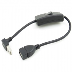 25cm 90 degree USB 2.0 A type male to A type female on/off switch cable