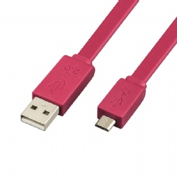 Red Flat Micro usb 2.0 cable