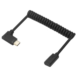 spring USB Type C male to Type C female extension coiled cable