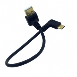 angle usb to usb type c data charging cable