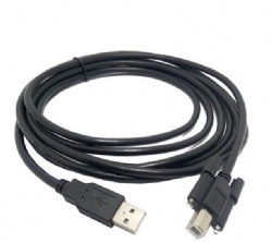 USB 2.0 A male to USB 2.0 B male with panel mount screw cable