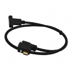 30cm Black color USB Type C male with panel mount screw cable
