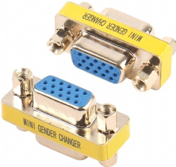 VGA/SVGA Adapter HD15 Female to Female Gender with Gold-Plated Cord