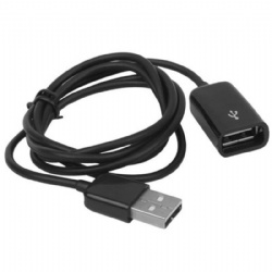 Black/white USB 2.0 A type Male to female extension cable