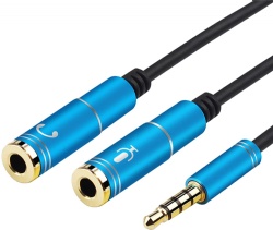 Headset Adapter Y Splitter 3.5mm Jack Cable with Separate Mic and Audio Headphone Connector Mutual Convertors for Gaming