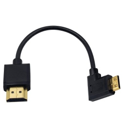 Ultra-Thin Right Angled 90 Degree Mini HDMI Male to HDMI Male Cable Support 4K Ultra HD