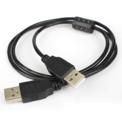 USB 2.0 Cable, Type A Male to A Male, Black Cord Universal Compatible with Hard Drive Enclosure