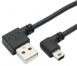 90 degree mini usb 5pin male to usb 2.0 a male data power charge cable