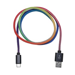 rainbow usb type c power charge cable