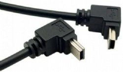 90 Degree Up & Down Direction Angled Mini USB 5 Pin Male to cablecc Female Extension Cable 0.2m