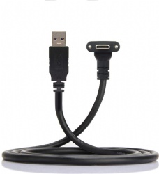 Down Up Angled USB 3.1 Type-C Dual Screw Locking to Standard USB3.0 Data Cable 90 Degree for Camera (1.2M)